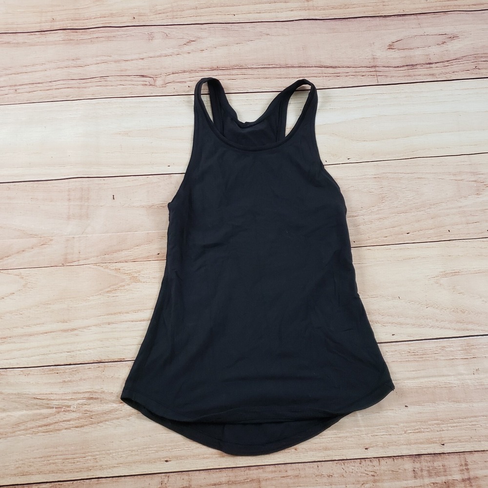 Lululemon Shirt Womens 2 Black Outdoors Tank Top Lightweight Gym Yoga‎ Ladies